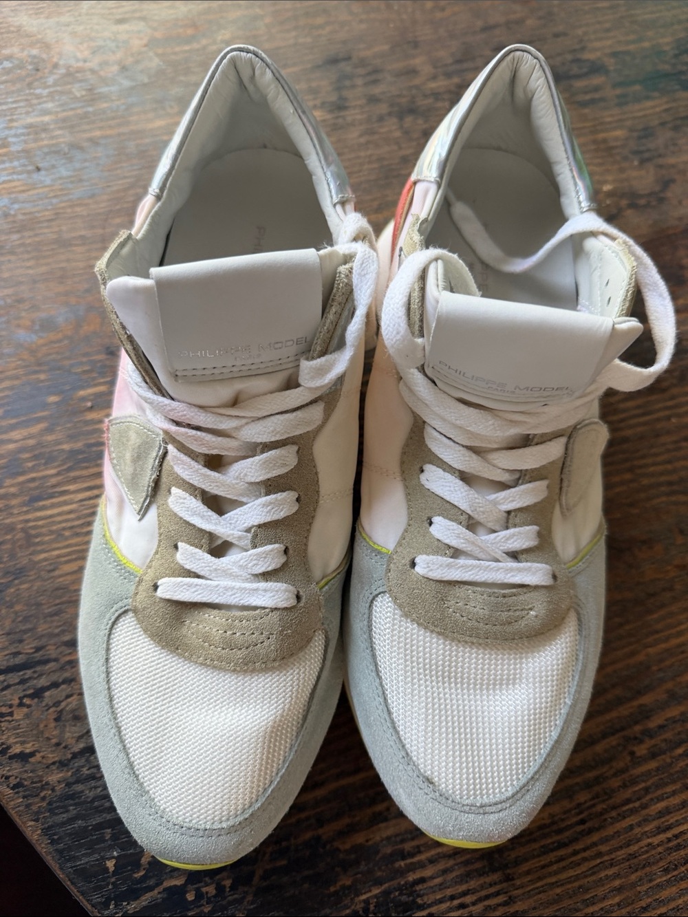 PHILIPPE MODEL women's trpx low sneaker in neon blanc rose eure 39 us 8,5